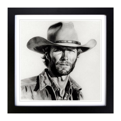 Clint Eastwood Drawing No.1 - Framed Print