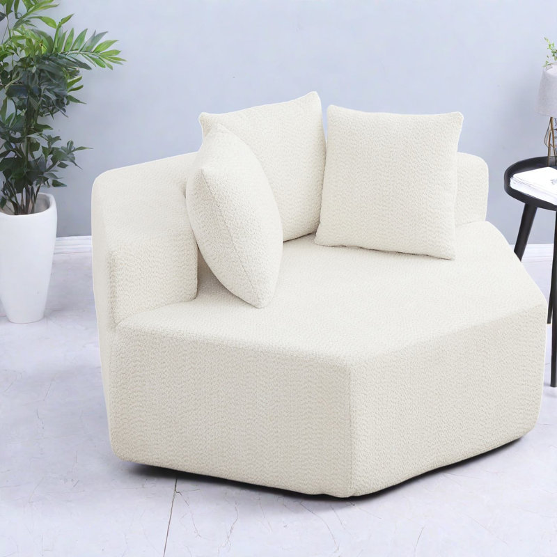 Chaises d'appoint modernes, méridienne modulaire en chenille de 54 pouces pour la maison