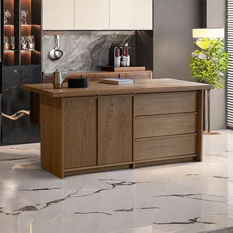 70.87" Vintage Style Kitchen Island with Storage and Classic Design