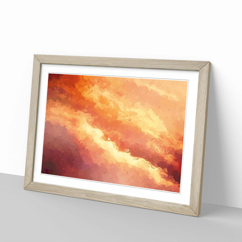 Passing Clouds in Abstract - Picture Frame Graphic Art Print, 36cm H x 48cm W x 2cm D, Oak Framed
