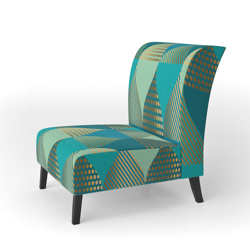 Fauteuil de chambre rembourré Luxury Retro Drops I - Mid-Century, Vert