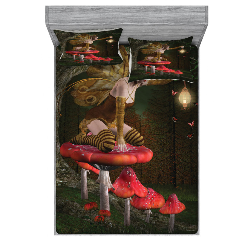 Fantasy Microfiber Sheet Set, Full/Double Sheet Set+Fitted Sheet+2 Pillowcases