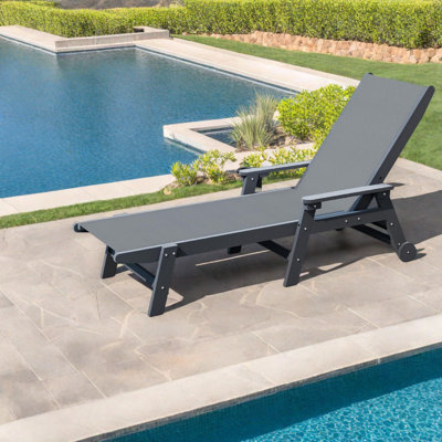 Méridiennes de patio, chaise de piscine mobile moderne ajustable en PEHD