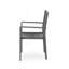 Chaise de salle à manger d'extérieur moderne en aluminium avec siège en corde (ensemble de 2), gris et gris foncé