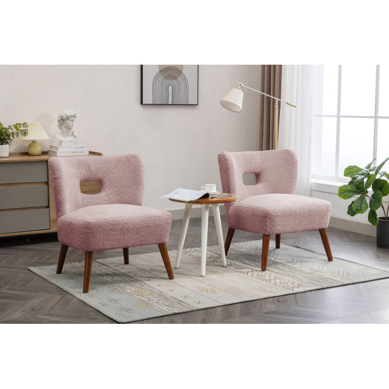 Avereigh Upholstered Slipper Chair, Pink