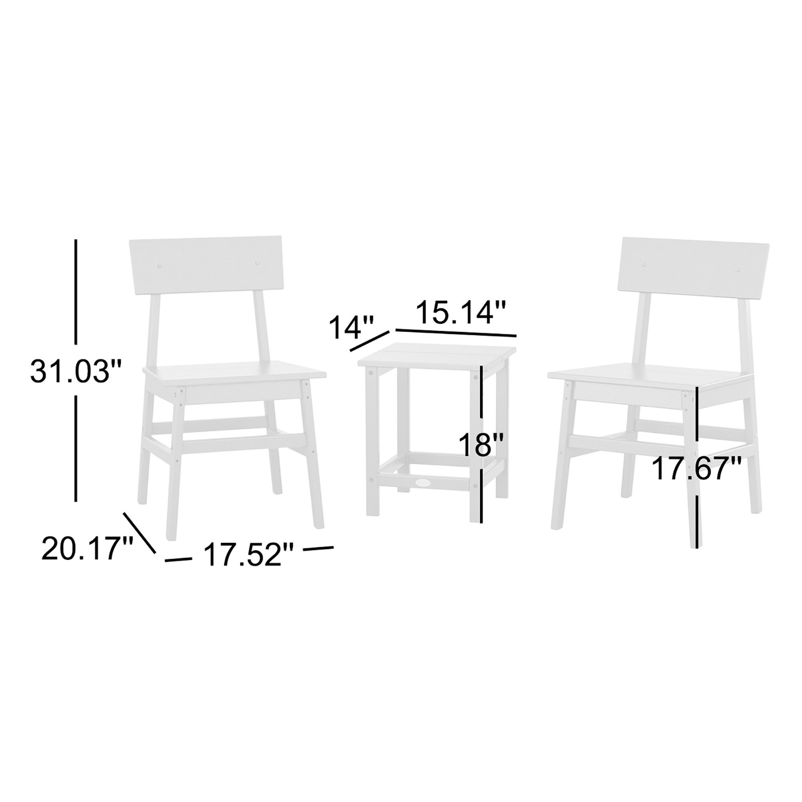 POLYWOOD® 2-Person Patio Seating Group, Gray