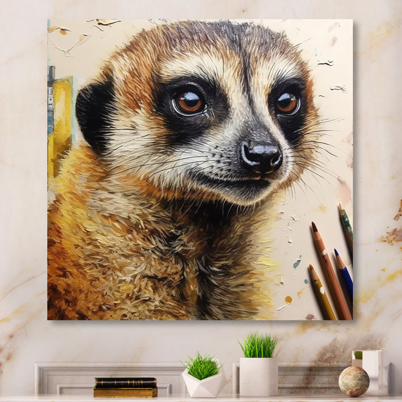 Suricate III, impression sur toile, H 16 po x l 16 po x P 1 po, Toile tendue