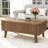 3 In 1 Lift Top Coffee Table, Modern Fluted Convertible Coffee Tables Converts To Dining Tables