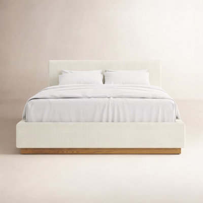 Drago Boucle Upholstered Platform Bed Frame