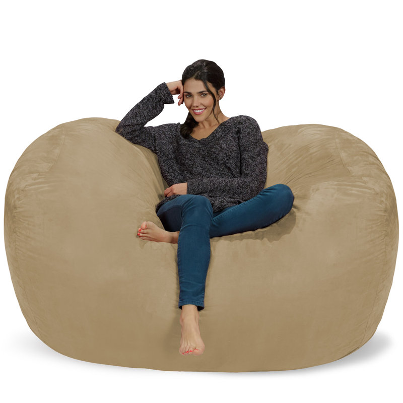 Fauteuil à billes - Fauteuil à billes rond rembourré en mousse à mémoire de forme avec housse amovible et lavable à la machine - Fauteuil à billes avec housse en microfibre douce - Plusieurs tailles et plusieurs tissus lavables à la machine