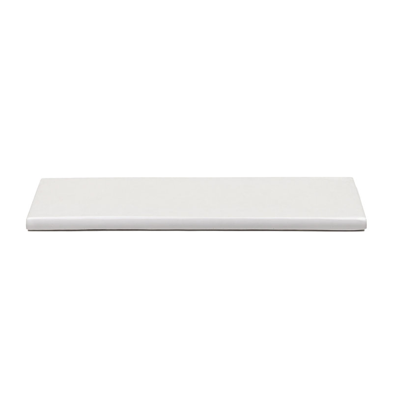 Mojave 2" x 10" Bullnose Zellige Porcelain Tile, Bianco White