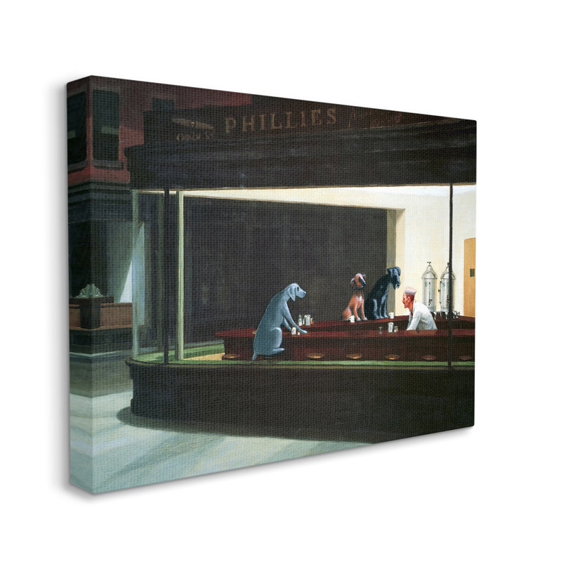 Night Dogs Classic Alternative, Family Pet - impression d'art graphique, H 16 po x l 20 po x 1,5 po, Toile tendue