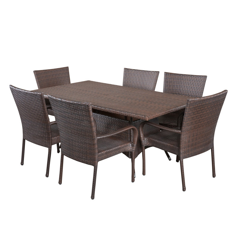 6 - Person Patio Dining Set Rectangular Table