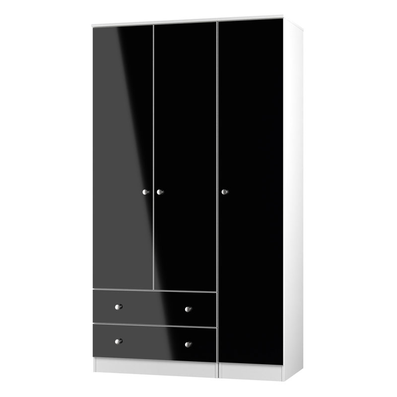 Borth Manufactured Wood Wardrobe, Black Matt/White
