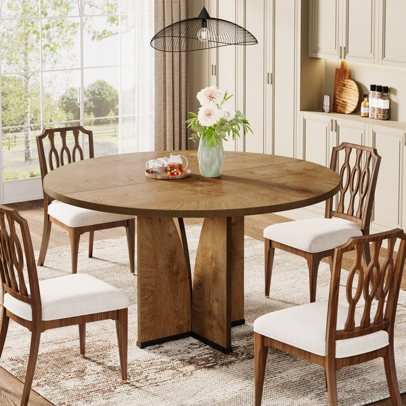 Round Dining Table, Light Brown