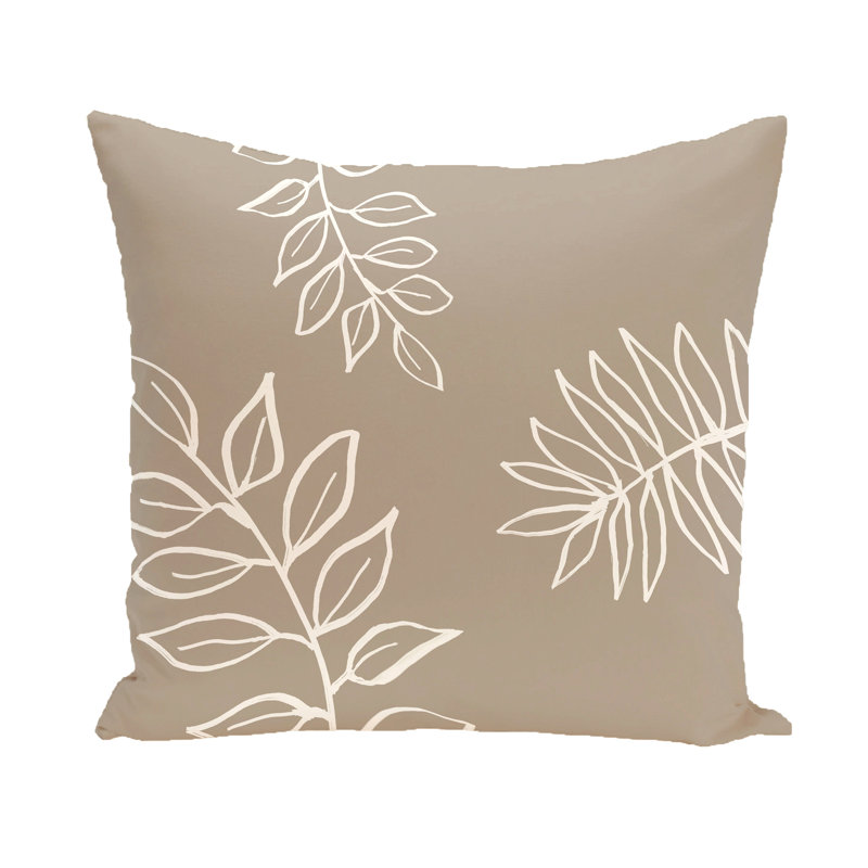 Housse et insert de coussin carré Flower Power, H 16 po x l 16 po, Taupe