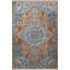 Tapis décoratif bleu à motif traditionnel bleu et orange-1513841185