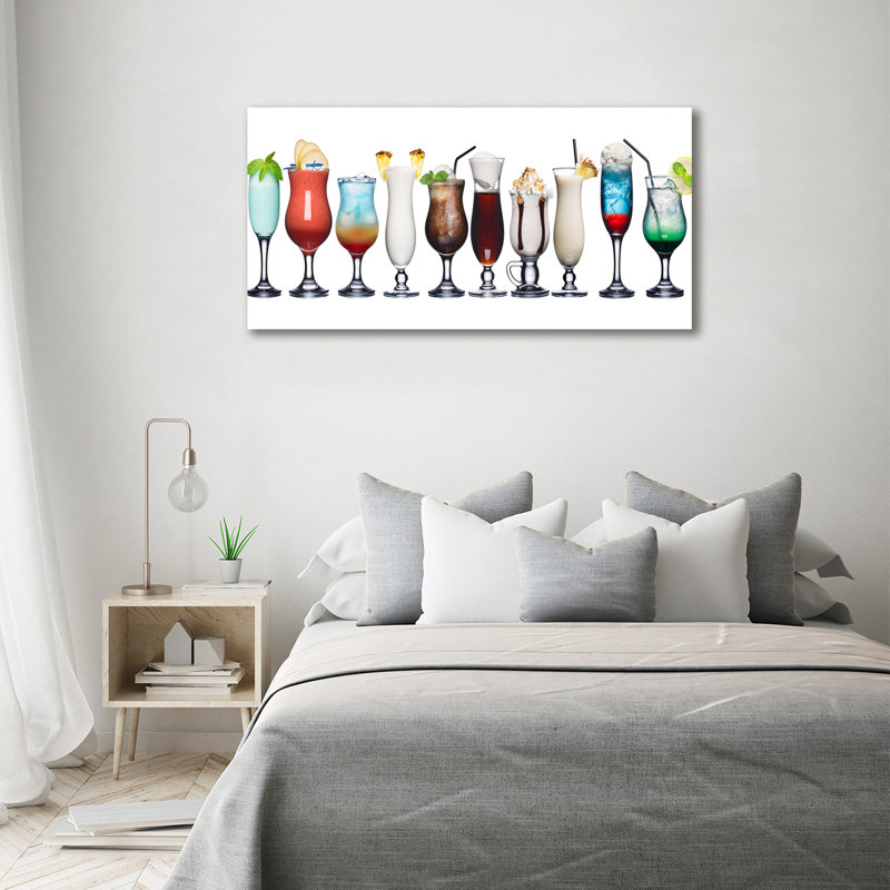 A Set Of Drinks - No Frame Print on Canvas, 70cm H X 140cm W