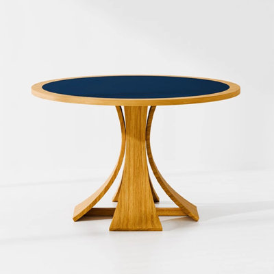 Blue&Burlywood Round Manufactured Wood Dining table