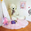 Tapis rose en fausse fourrure à poils longs lavable-842999644