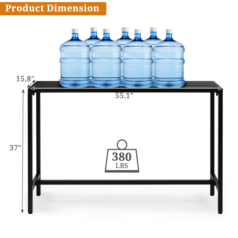 Rogin Rectangular Outdoor Bar Table ,, 37"H x 15.8"W x 55.1"L