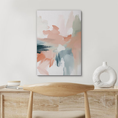 Abstract Colorful Strokes " Green Abstract Modern Paint Strokes Cool Framed Artwork Living Room Pictures "