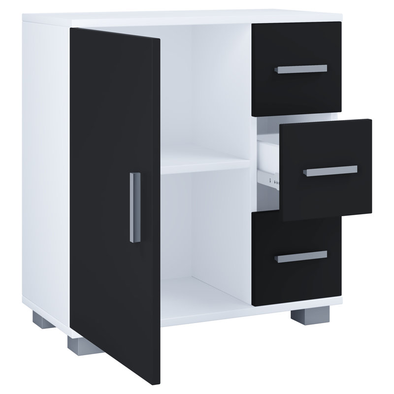 Sayaan Bathroom Cabinet, White / Black