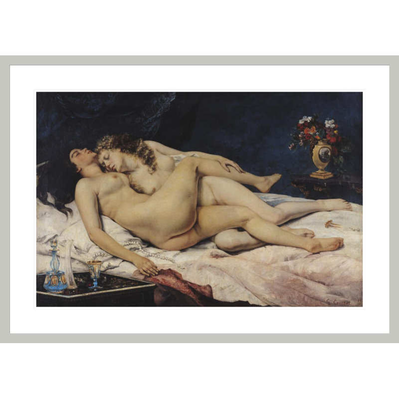 «Le Sommeil» par estampe numérique encadrée, H 29,89 po x l 41,5 po