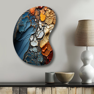 Chestang - Unique Shape Abstract Shapes Metal Wall Art, Asymmetrical Metal Wall Sculpture Print