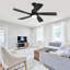 Ventilateur de plafond 52 pouces avec lumière DEL à intensité variable et 5 pales en bois massif-429534462-429534459