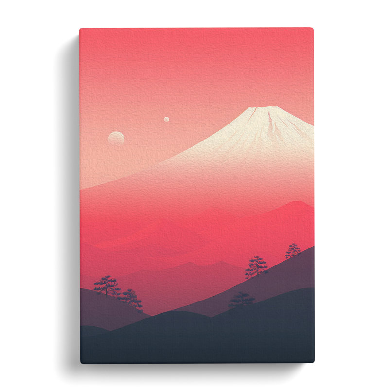 Mount Fuji Minimalism Art No.3 - Wrapped Canvas, 50cm H x 35cm W x 3cm D