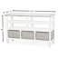 Eversole - 3 Basket Entertainment Centre - Weathered Wood, Weathered White Finish-623935575