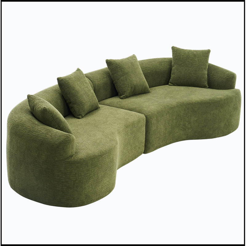 Canapé modulaire confortable pour le salon avec coussins moelleux et éponge douce, Vert