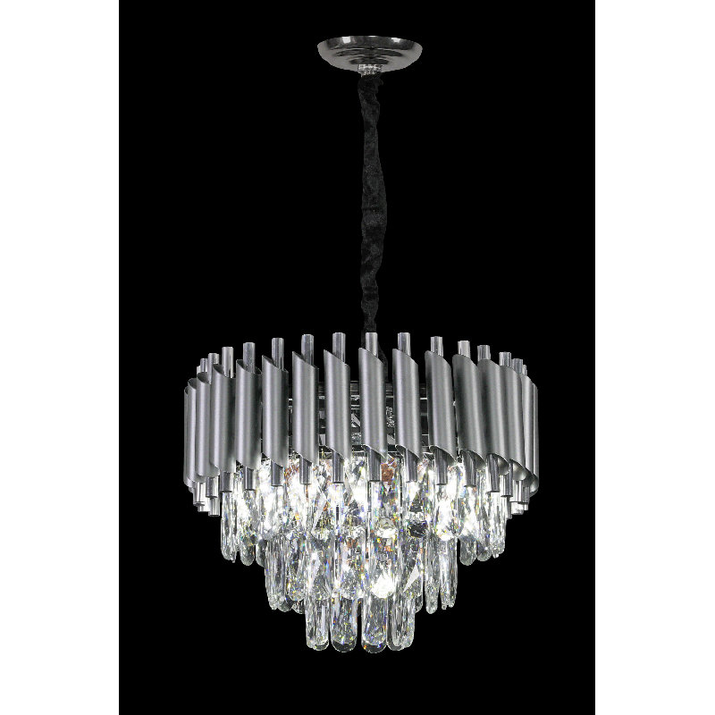 Audreyann Tiered Chandelier, Silver, 60cm H x 55cm W x 55cm D, 9