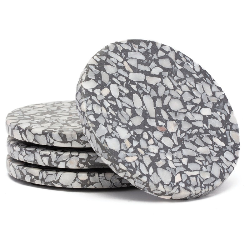 Stoneware Round 4 Piece Coaster Set