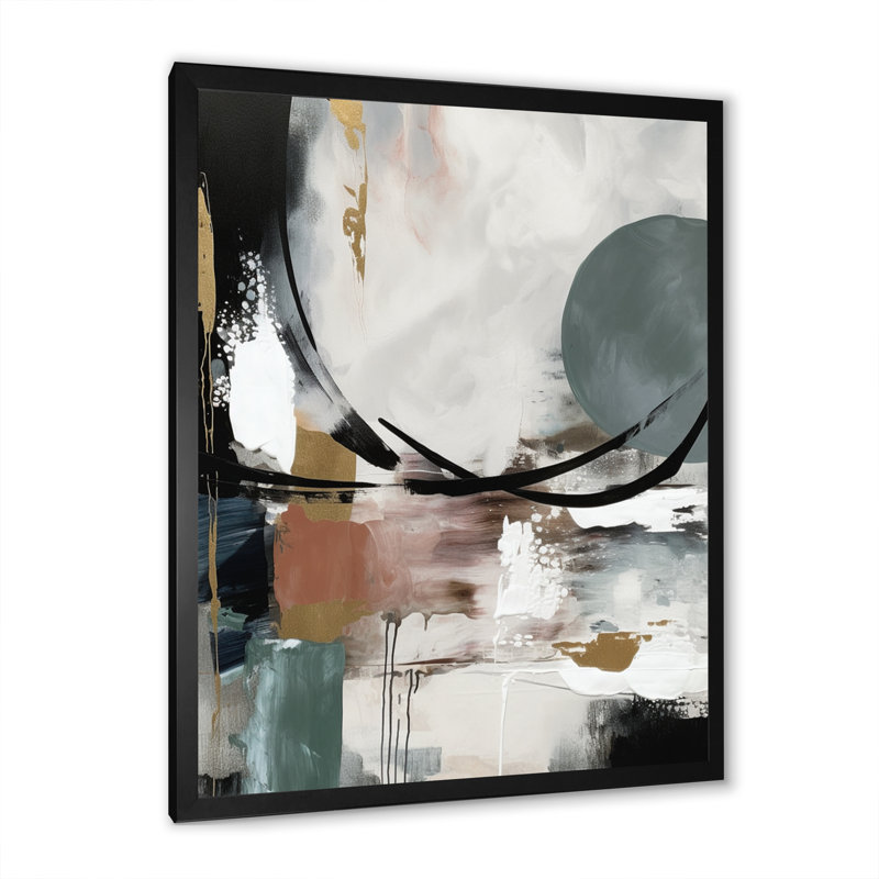 Exploration de la simplicité boho II - Décoration murale abstraite, H 40 po x l 30 po x P 1,5 po, Cadre photo noir