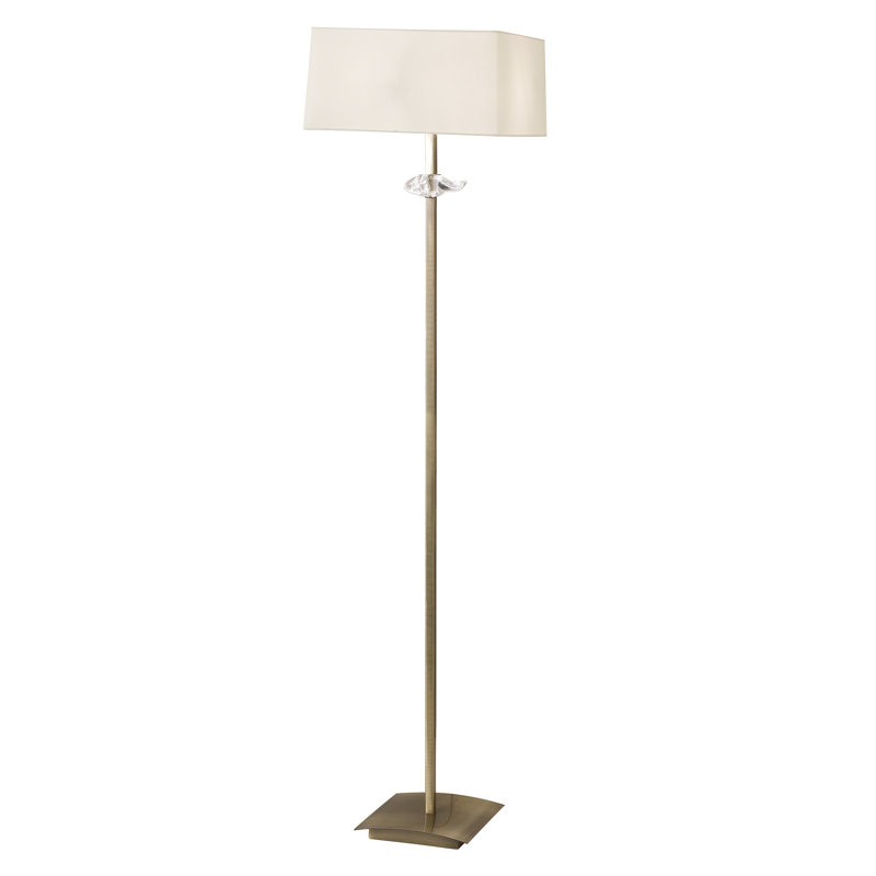 171cm Traditional Floor Lamp, Cream, Antique Brass