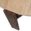 Table basse moderne en bois et travertin moderne pour le salon - Petite table d'appoint avec base robuste pour chambre à coucher - 37 po, brun et brun clair