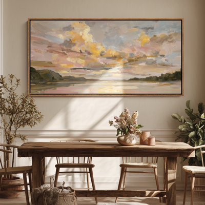 Art mural encadré sur toile - Paysage abstrait, reproduction d'art encadrée 16 po x 24 po, 24 po x 36 po