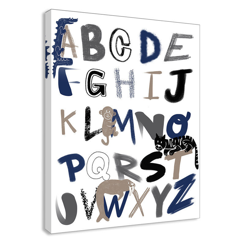 Critter Alphabet 1, impression sur papier, H 14 po x l 11 po x P 1,5 po, Canevas