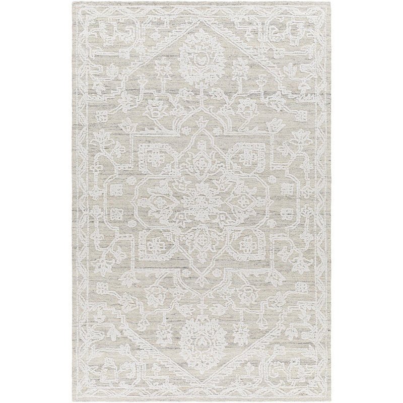 Oriental Area Rug, Rectangle 6' x 9', Beige