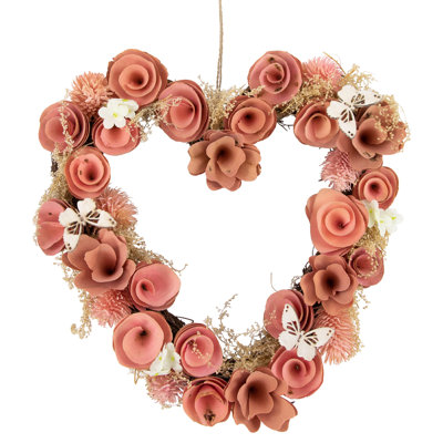Handcrafted Faux Rose 10'' Wreath