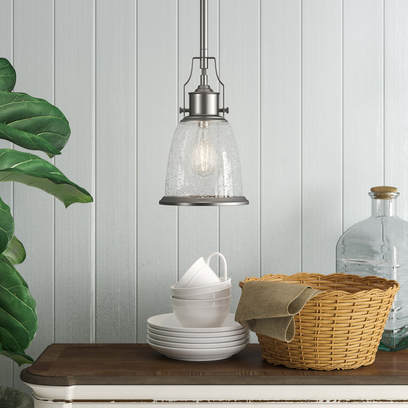 Midhurst 1 - Light Single Pendant, Satin Nickel, 14.125" H x 9.5" W x 9.5" D