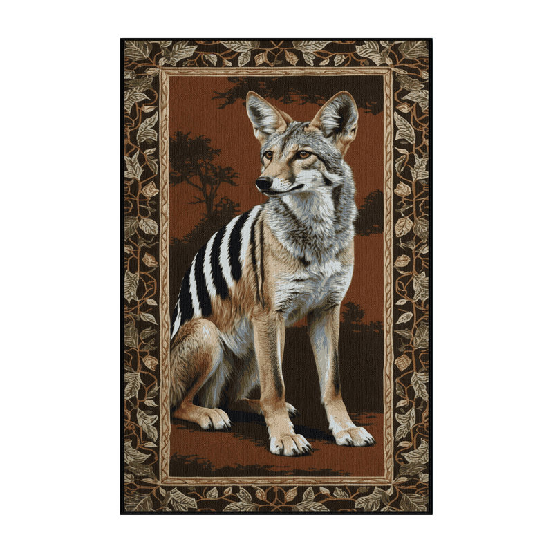  Tapis lavable rayé à côté de la faune, Rectangulaire 3 pi x 5 pi