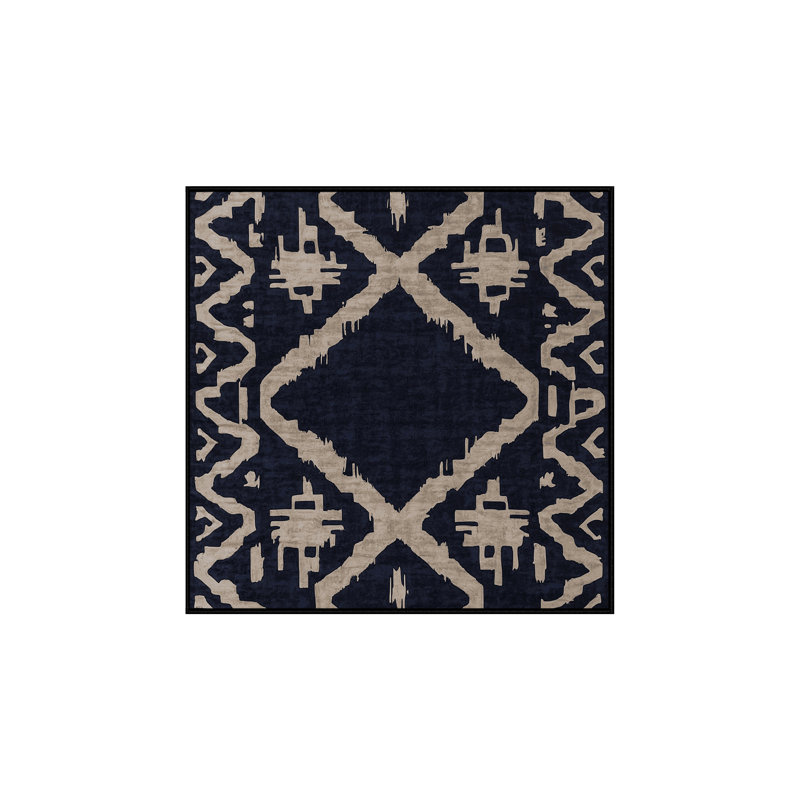 Machine Washable Gray Area Rug, Square 3'