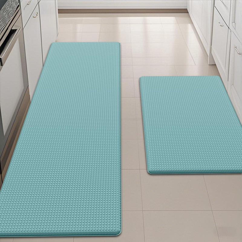 Solid Colour Anti-Fatigue Kitchen Mat, Teal