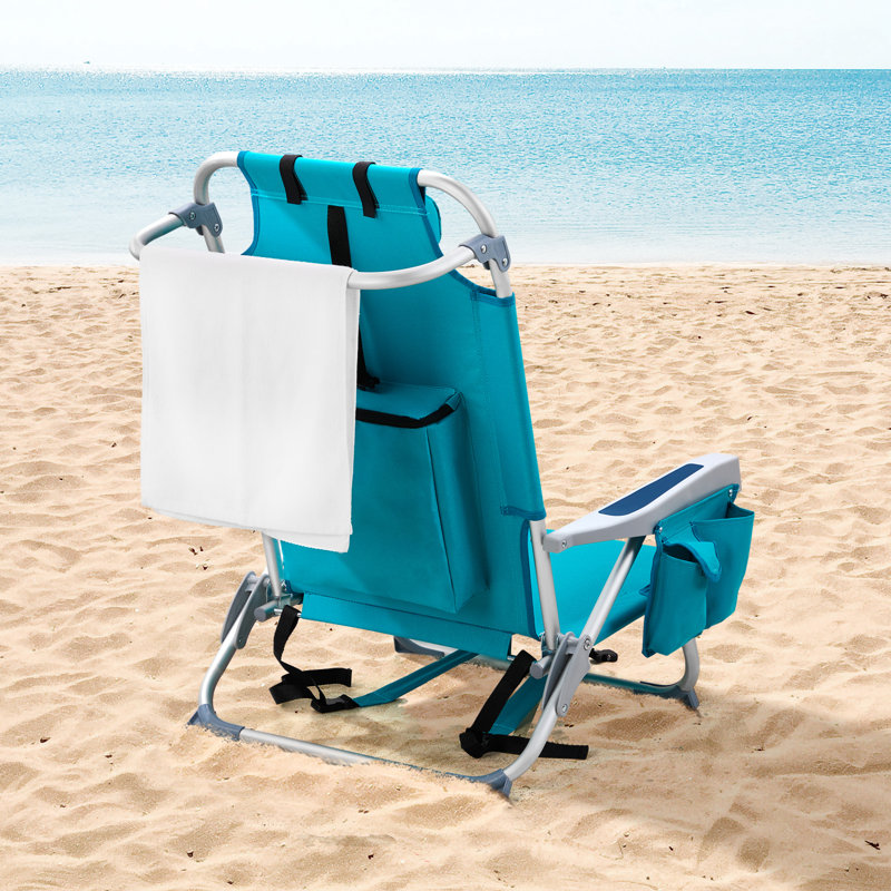 Aluminum Folding Backpack Beach Chair, Bluish