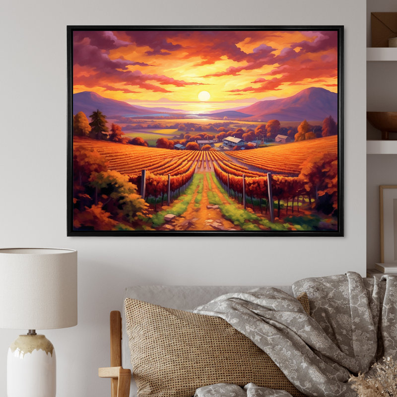 «Valley Getaway IV», reproduction sur toile, Cadre flottant noir, H 34 po x l 44 po x P 1,5 po