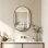 Miroir mural ovale en métal, miroir de meuble-lavabo vertical / horizontal, noir