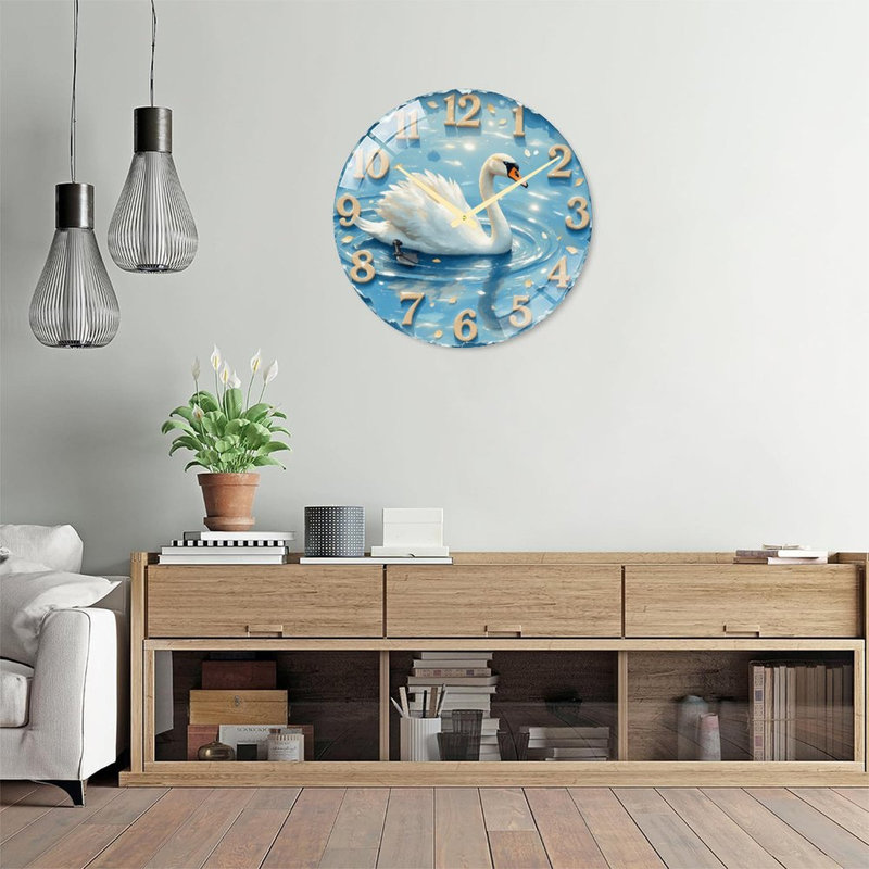 Horloge murale Swan, horloge murale 24 po